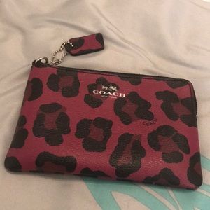 Coach - Pink leopard print clutch